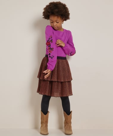 jurk met glitter plisse