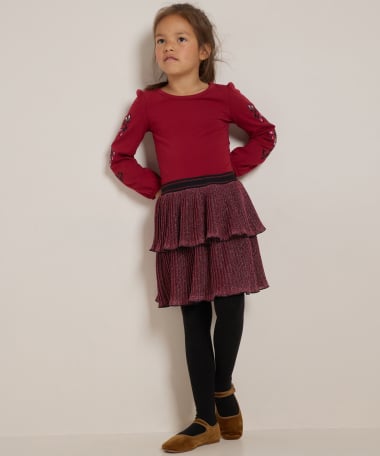 jurk met glitter plisse