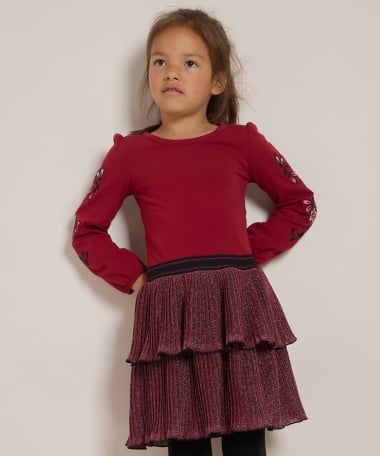 jurk met glitter plisse