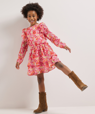 ruche jurkje chiffon