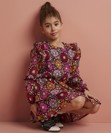 ruche jurkje chiffon