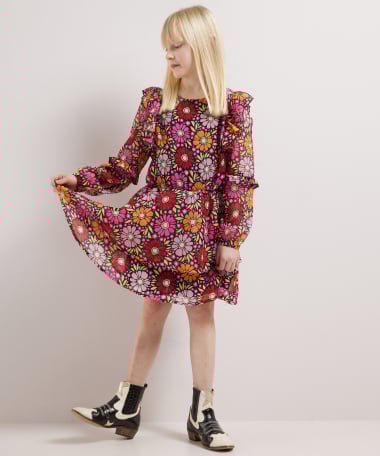 ruche jurkje chiffon