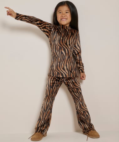 flared fit broek velvet print