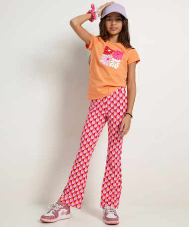 flared fit broek met dessin