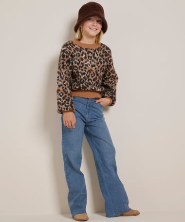 wide fit jeans met glitters