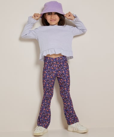flared fit broek met print