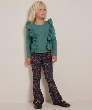 flared fit broek bloemenprint