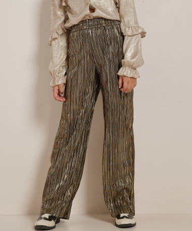 wide fit broek glans plissé