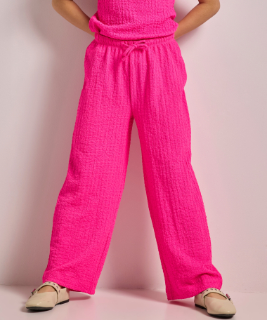 crinkle uni straight fit broek