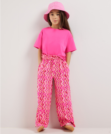 wide fit broek crinkle print