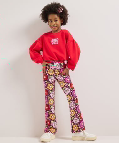 flared fit broek print