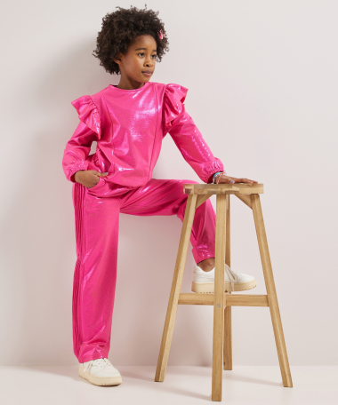 wide fit broek glans