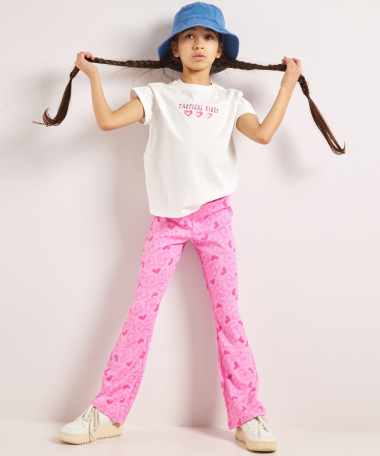 flared fit broek rib hartjes