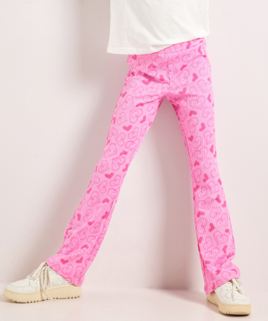 flared fit broek rib hartjes