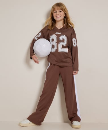 wide fit broek met streep