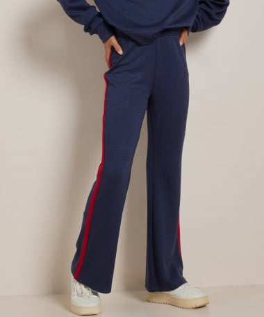 flared fit broek met streep