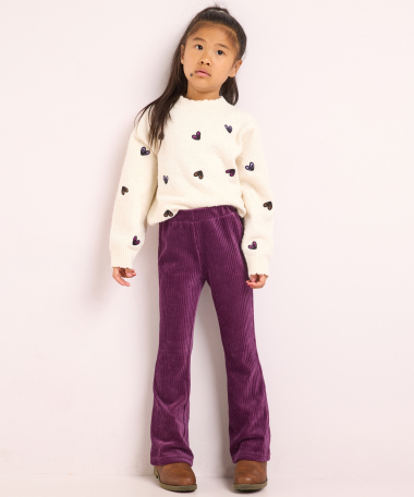 rib velvet flared fit broek