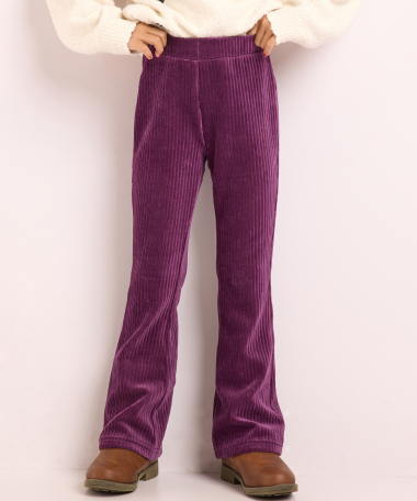 rib velvet flared fit broek