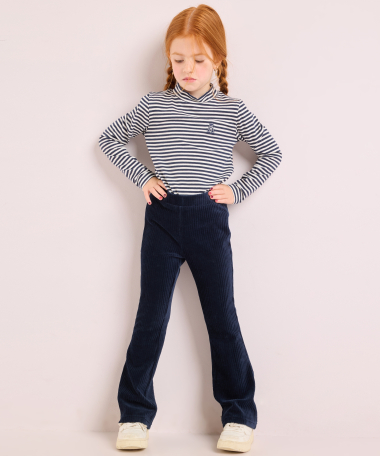 rib velvet flared fit broek