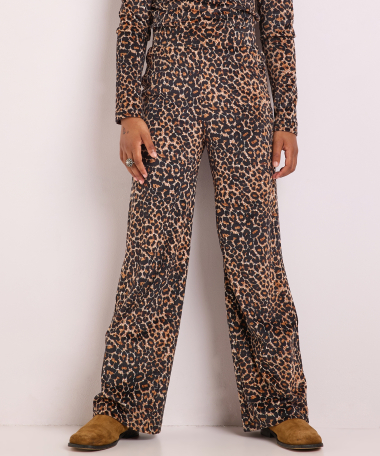 velvet wide fit broek print