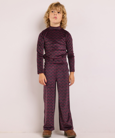 velvet wide fit broek print