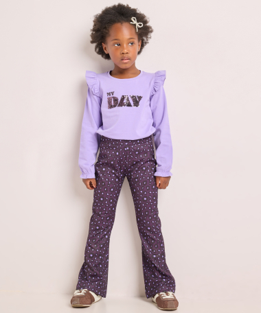 flared fit broek met print