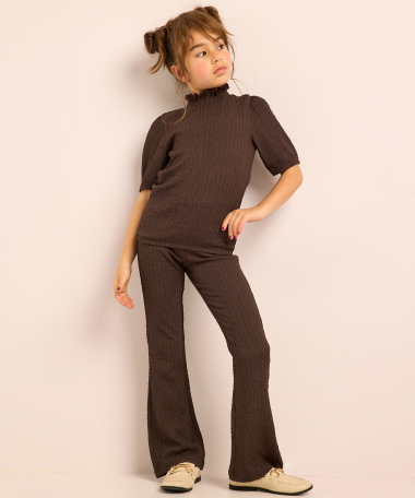 crinkle flared fit broek