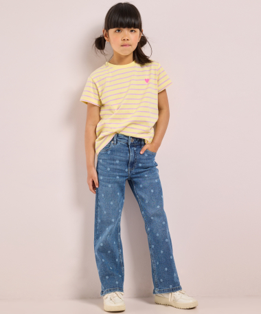 wide fit jeans met stippen