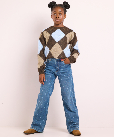 wide fit jeans met stippen
