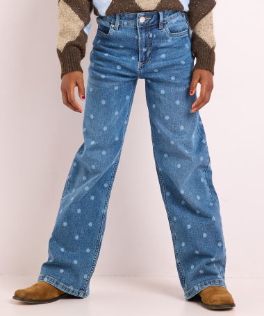 wide fit jeans met stippen