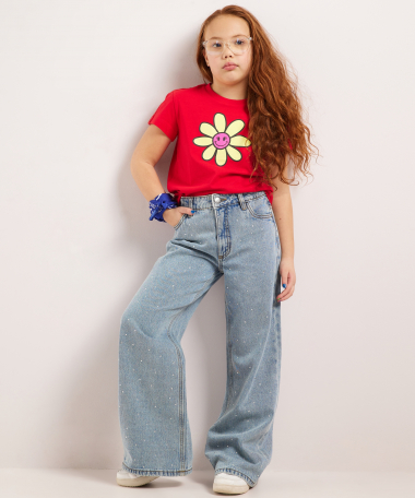 wide fit jeans met glitters