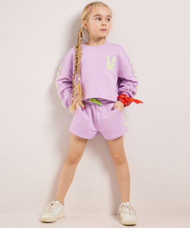 lila bermuda hartjes broderie