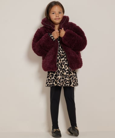 fake fur jas doorgestikt