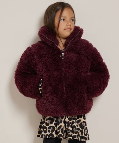 fake fur jas doorgestikt
