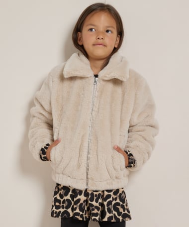 fake fur jas met kraag