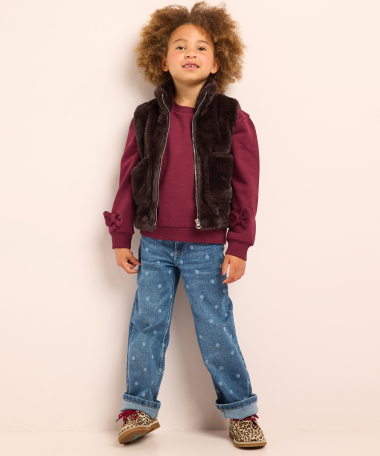 faux fur gilet met rits
