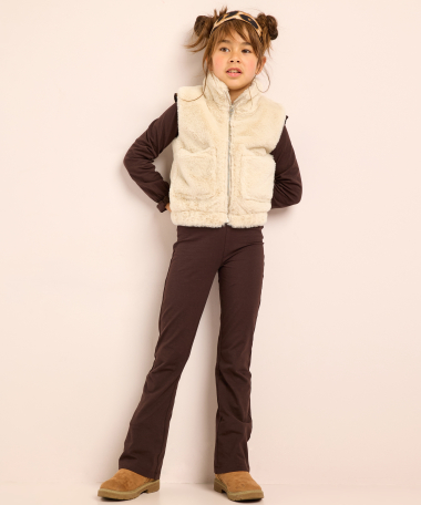 faux fur gilet met rits