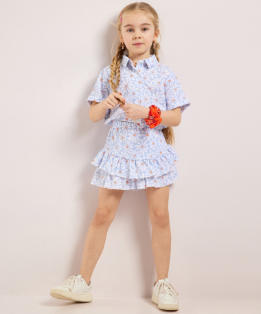 crinkle skort all-over print