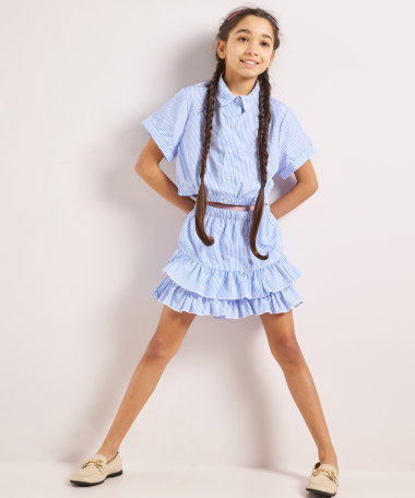 ruffle skort gestreept glitter