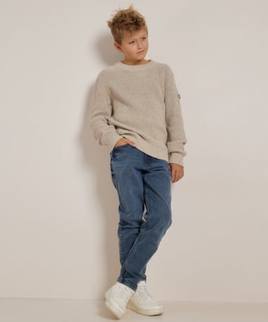 regular tapered fit stretch jeans