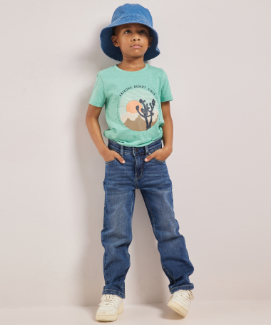wide fit stretch jeans - mid