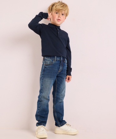 straight fit stretch denim jeans