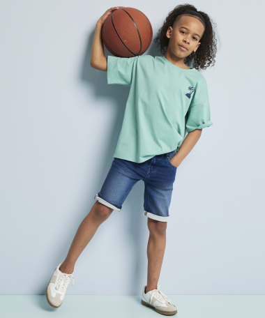 jogg jeans met knoop- met ritssluiting