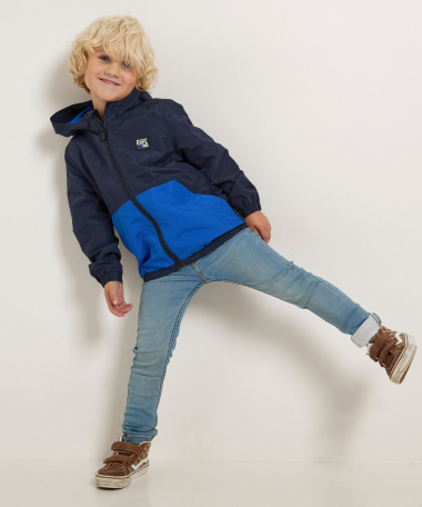 jas kleurblok blauw