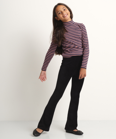 Flared fit ribgebreide velvet broek
