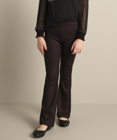 Flared broek met ribgebreide glitter