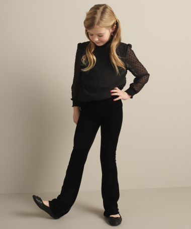 Velvet flared fit broek