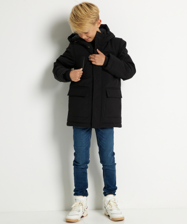 zwarte parka jas