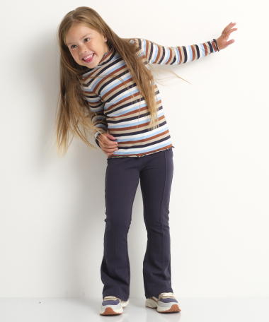 Flared fit broek met gestreepte boord
