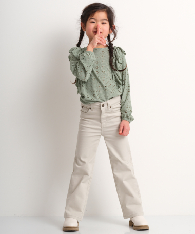 wide twill stretch broek